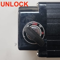 Battery in unlock position